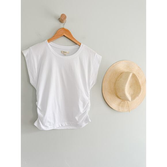 Madewell | NWT | Side-Cinch Muscle Tee in Eyelet White | Sz S - Picture 2 of 9